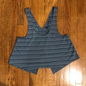 Onzie Blue Striped Tulip Back Tank
